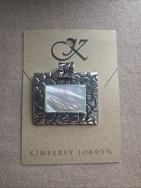 Sterling Silver Mother of Pearl Rectangle Pendant
